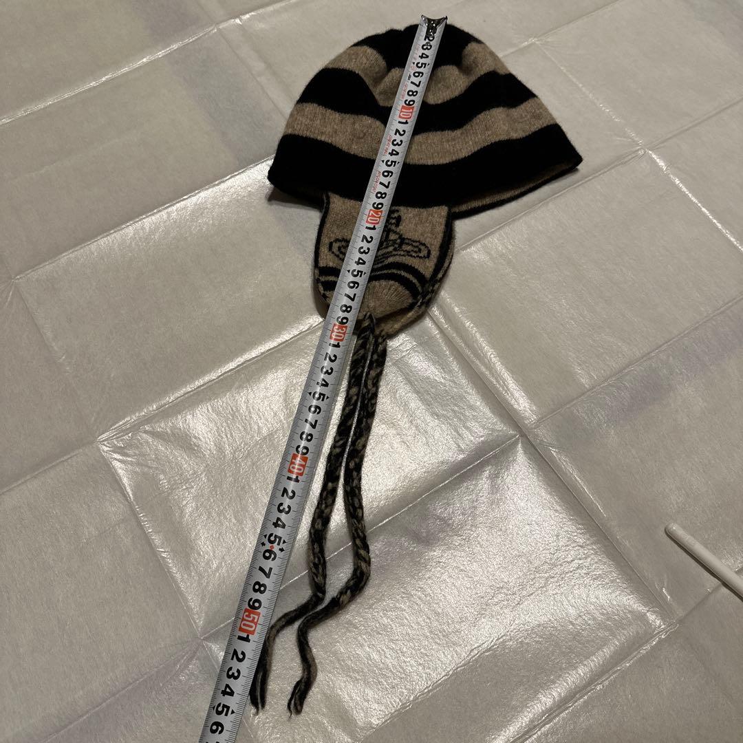 ヴィヴィアンウエストウッド　耳あて付きニット帽　ストライプ