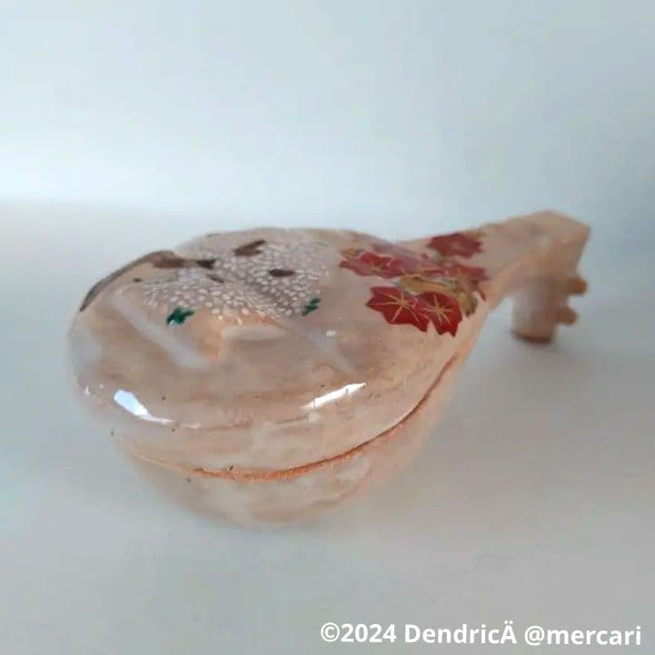 新品未使用　琵琶香合　雲錦　四代眞清水藏六作　桜　紅葉