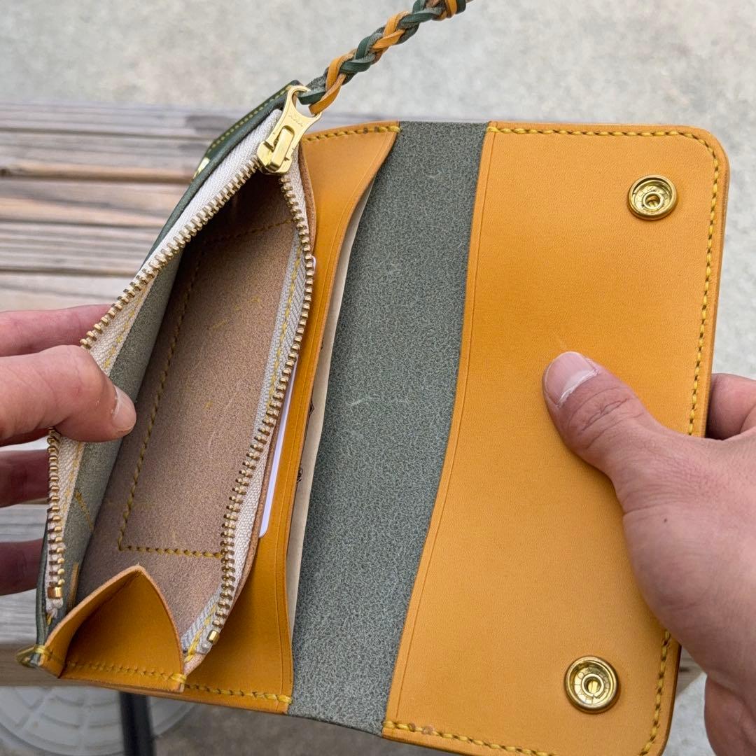 栃木レザー　ロング　トラッカーウォレット