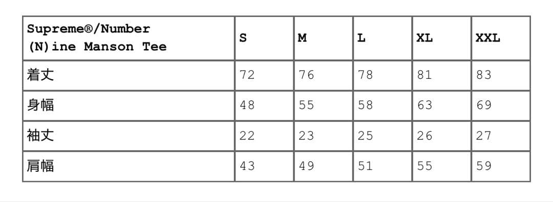 Supreme/Number (N)ine Manson Tee Lサイズ