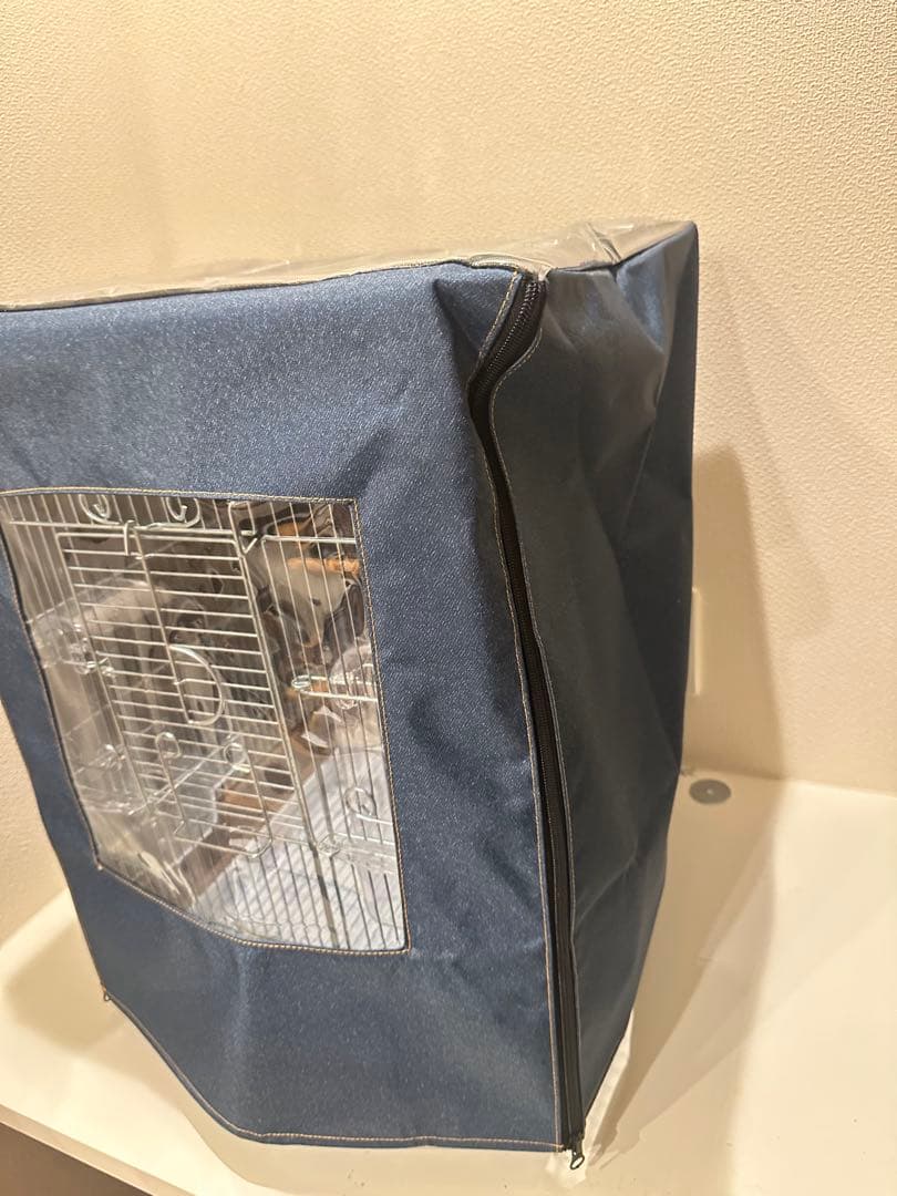 中型鳥かご スチール製止まり木付き