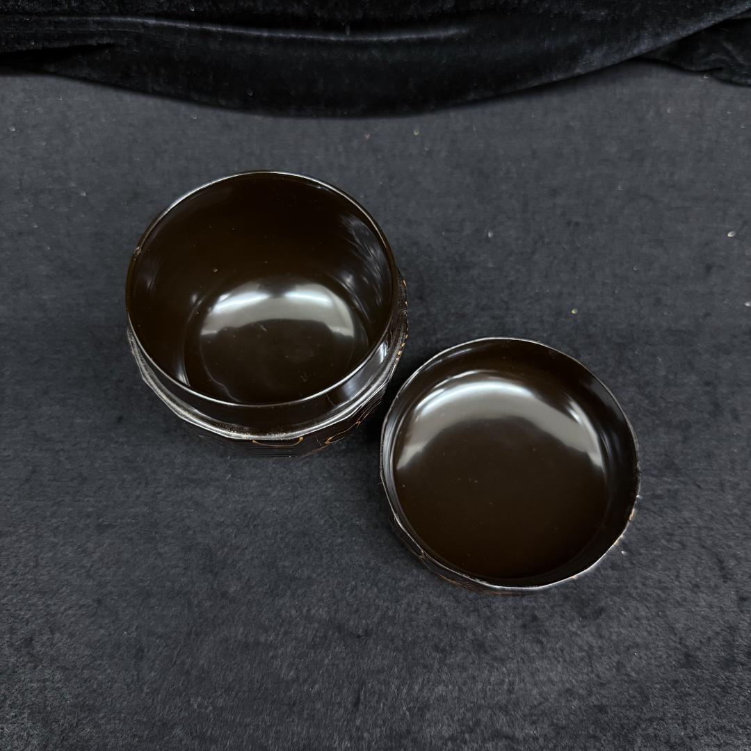 松唐草蒔絵　折撓棗 茶道具 ナツメ 茶入り 漆器 在銘 共箱