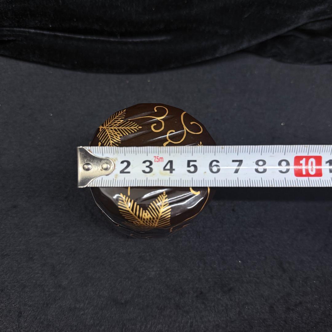 松唐草蒔絵　折撓棗 茶道具 ナツメ 茶入り 漆器 在銘 共箱