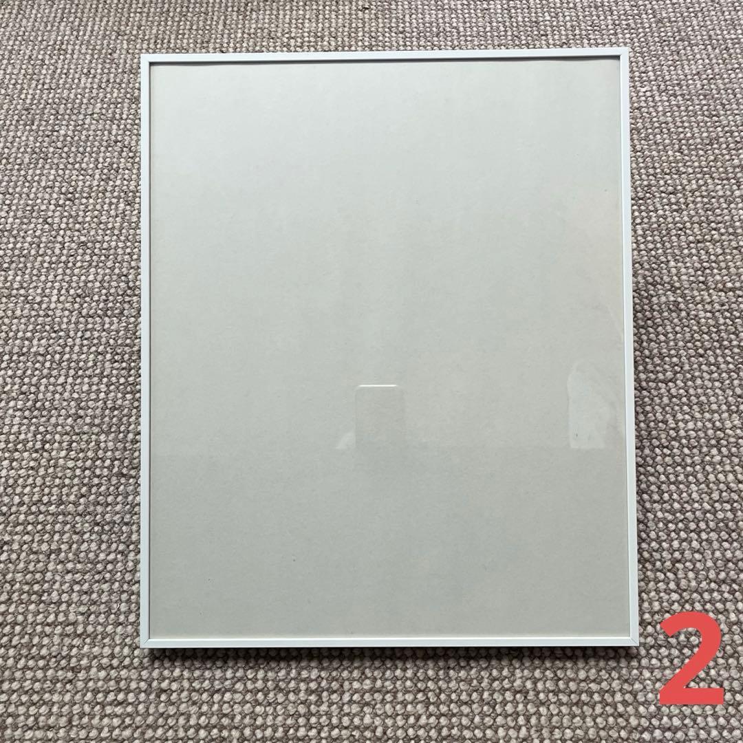 フォトフレーム、アルミ三角ゴールド、トップフレーム5白、ニトリ樹脂フレーム白