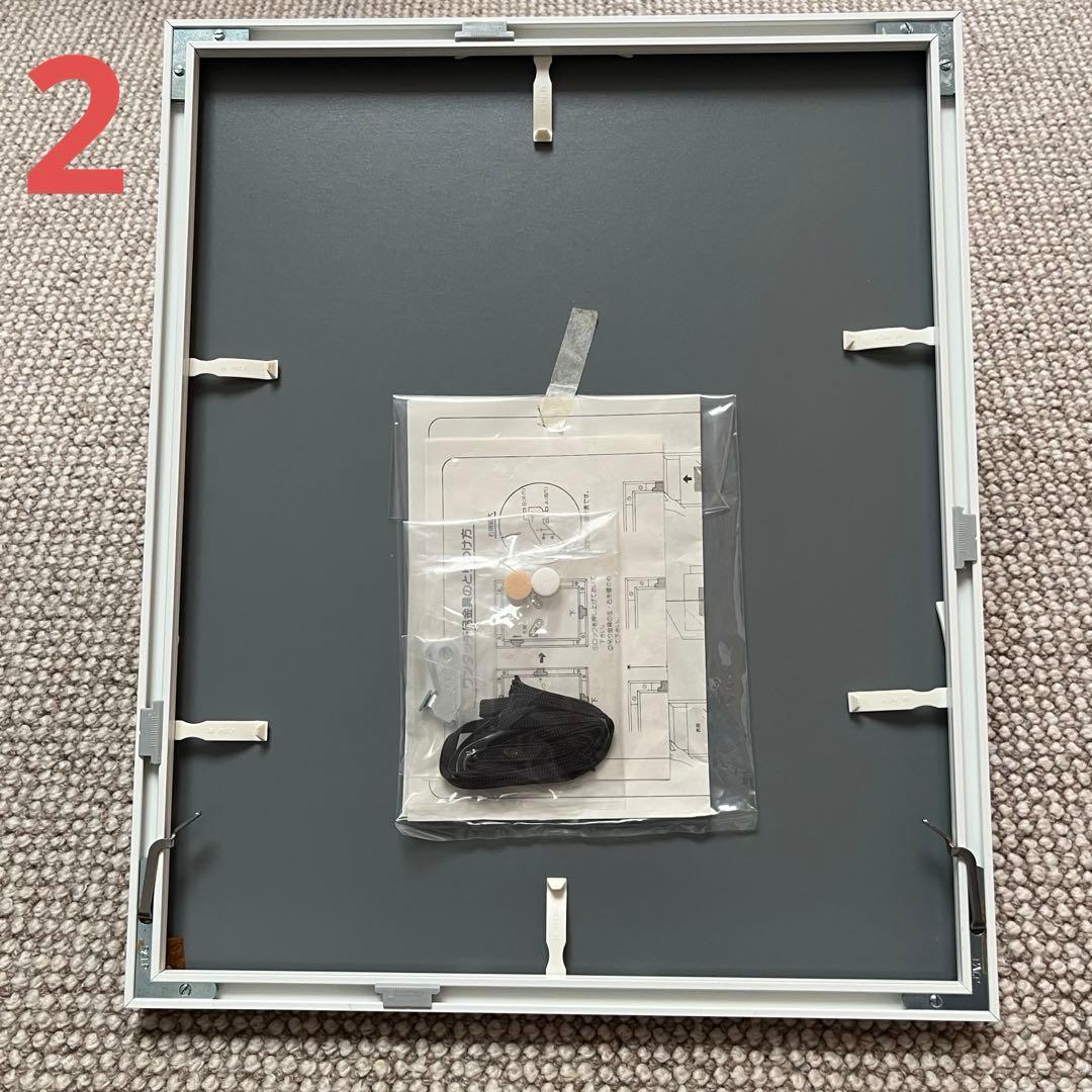 フォトフレーム、アルミ三角ゴールド、トップフレーム5白、ニトリ樹脂フレーム白