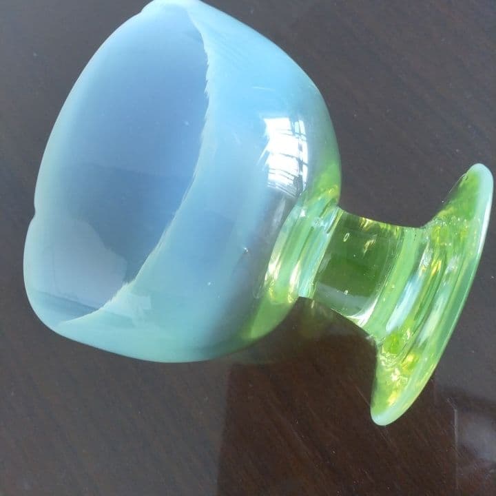 和ガラス 乳白ガラス被せ ウランガラス 2色氷コップ 大正ロマン