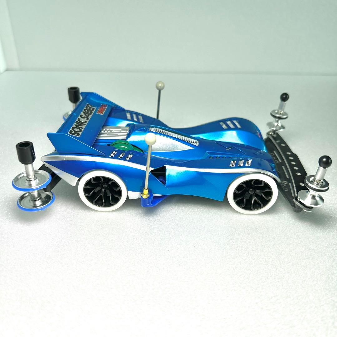 ミニ四駆　ソニックセイバー　肉抜き　クリヤーブルー　シルバーリーフ　キャンディ