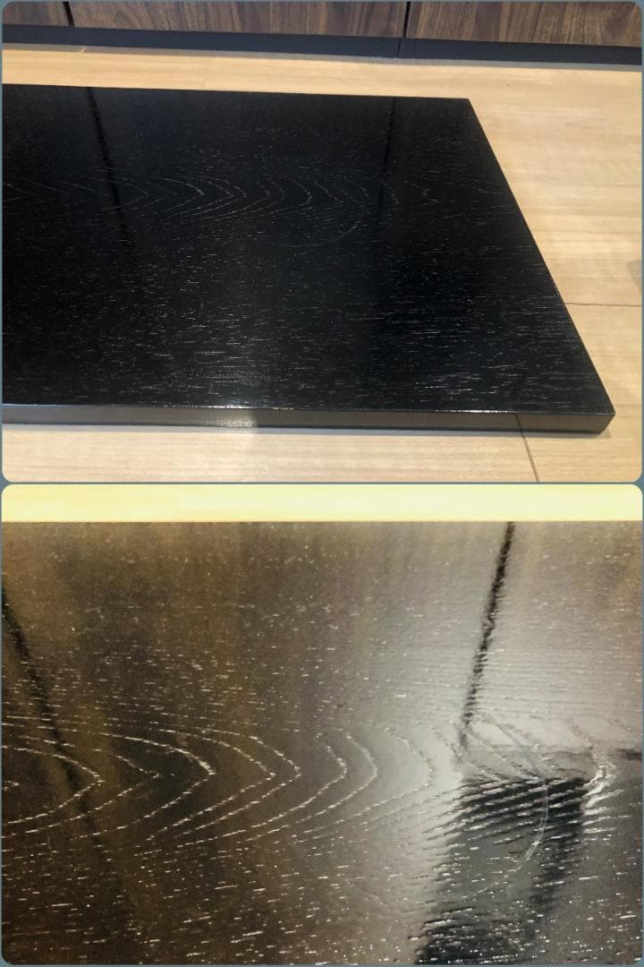 茶道具　長板　黒搔合塗　一双（風炉長板と炉長板）