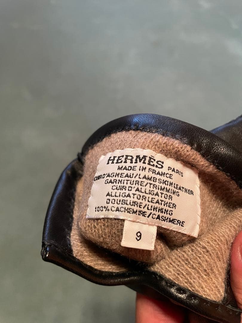 HERMES ブラック手袋 サイズ9