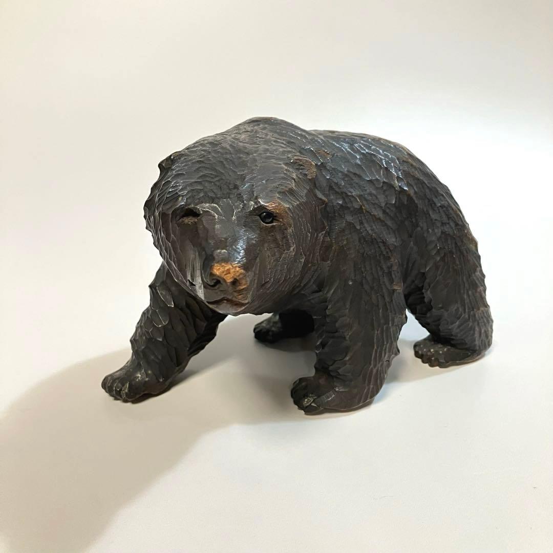 北海道　旭川　古作　アイヌ　木彫りの熊　木彫り熊　木彫熊　クマ　民芸　伝統工芸