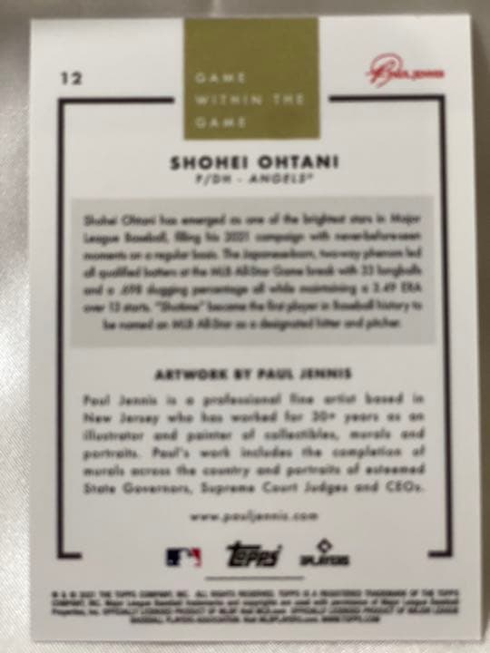 2021 Topps-ゲームカード＃12内のゲーム-大谷翔平