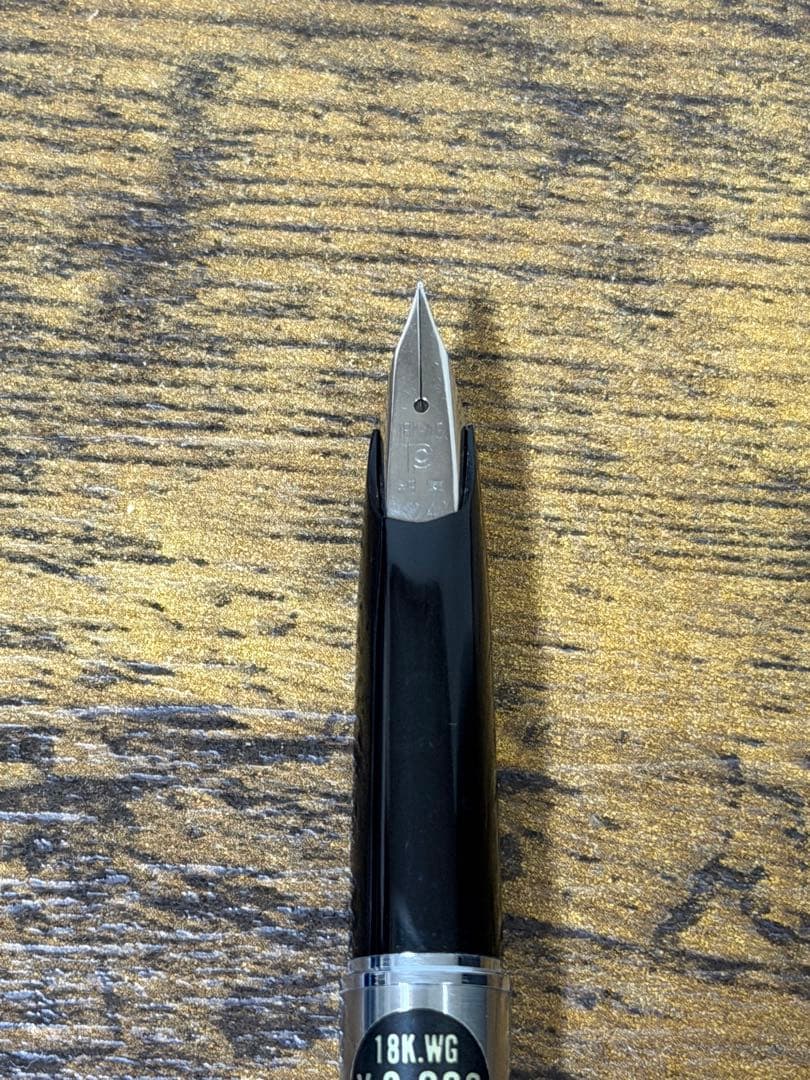 新品未使用　1980年代　蝕刻　竹と雉　白金　万年筆 18金　細字　コンバーター