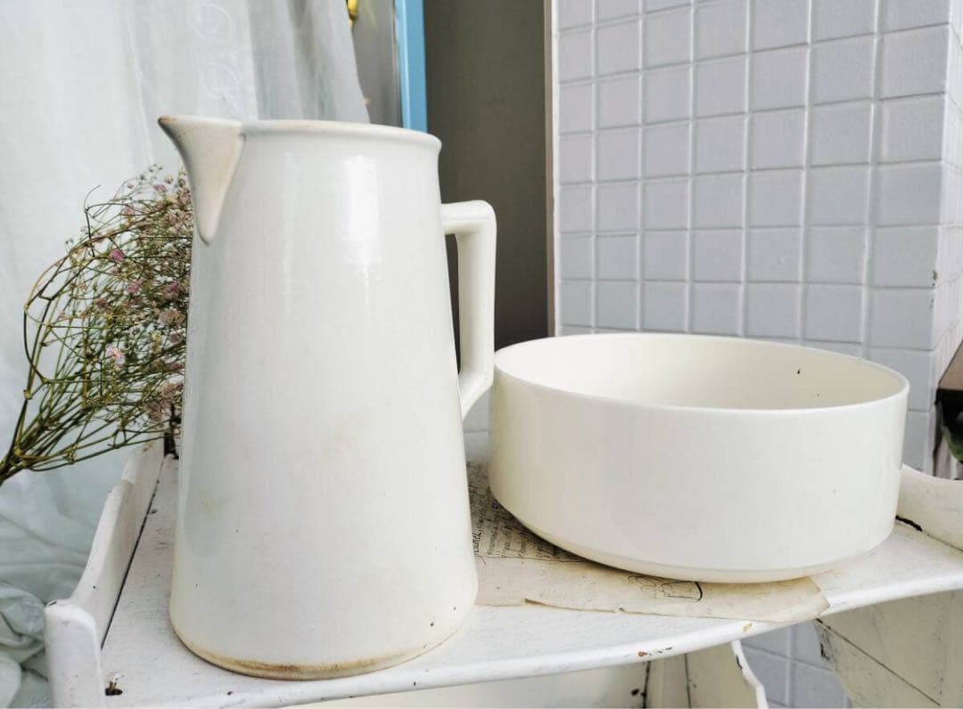 フランス　アンティーク　サルグミンヌ　ピッチャー　ボウル　ピシェ　蚤の市