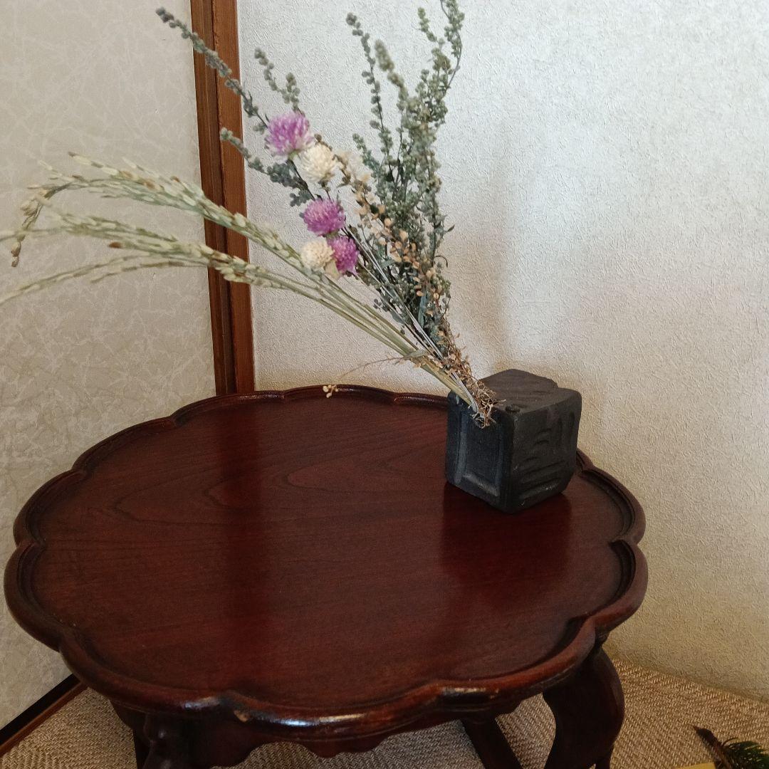 骨董 李朝 ソバン 李朝 お膳　花形 虎脚 机　花台 木製 飾り台