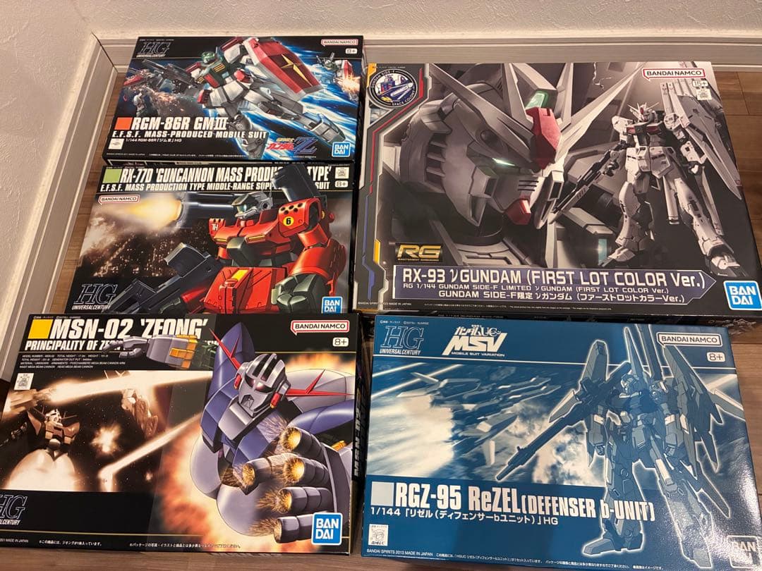 RGνガンダムファーストロット hgリゼル ジオング　量産型ガンキャノン　ジムⅢ