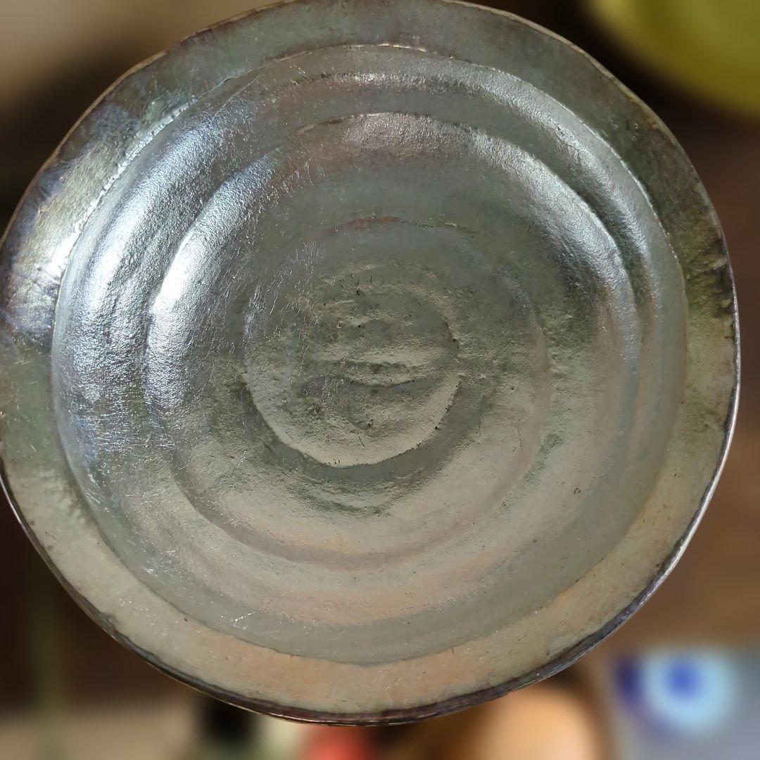 嶋台茶碗 金銀 茶道具 茶碗 セット 銀色 赤色 陶器 慶楽 木箱 在銘