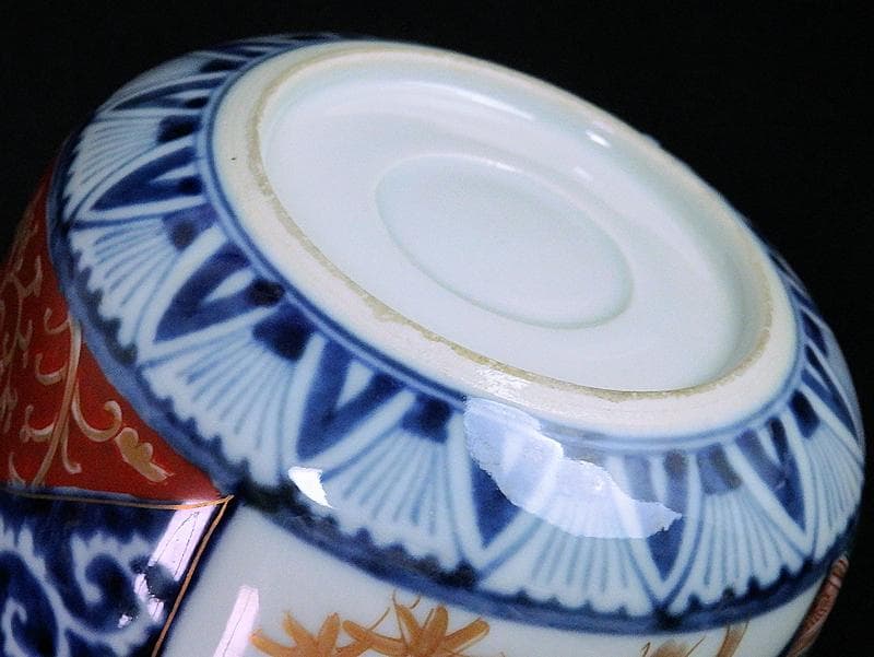 大聖寺伊万里　染錦　逆蛸に松竹梅　金唐草の図　変形向付　N1013AS-fbms