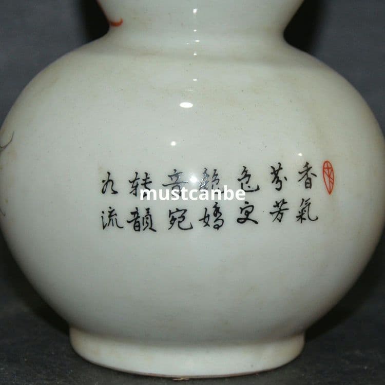 九桃ひょうたん瓶一対 景徳鎮 陶磁器 装飾品 現代工芸品 美術品 置物