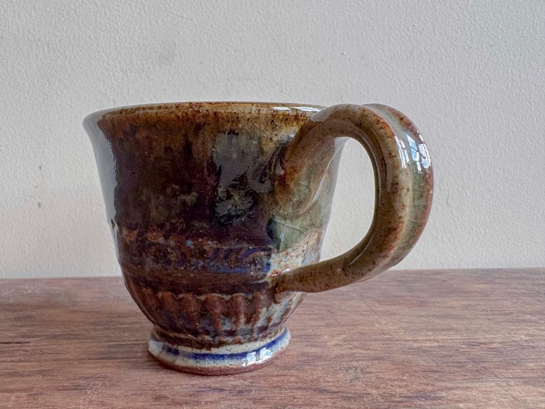 イムサエム　コーヒーカップ　線刻紋　大きいサイズ　使用品　美品