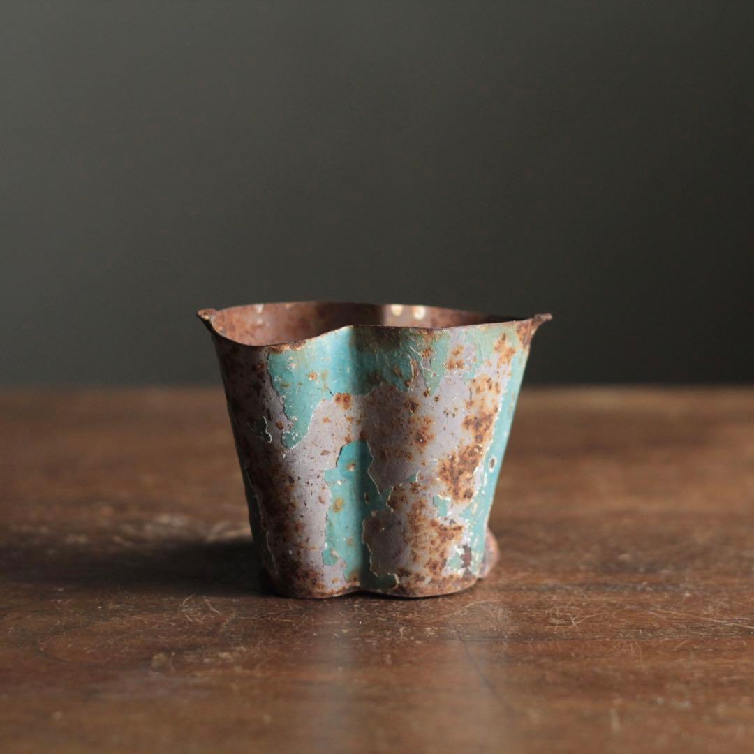 錆びた 長靴 オブジェ 古道具 アンティーク 鉄かブリキ