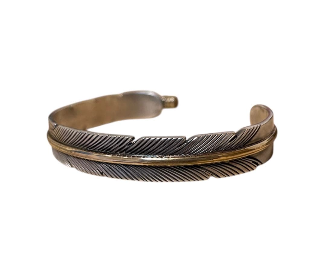 ナバホ族 Harvey Mace ハーヴィーメイス フェザーバングル最終値下げ