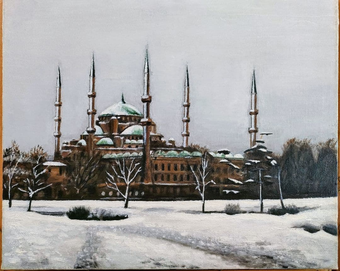 「ブルーモスク(トルコ)」 油彩 F8 1981年 商品管理番号E0…