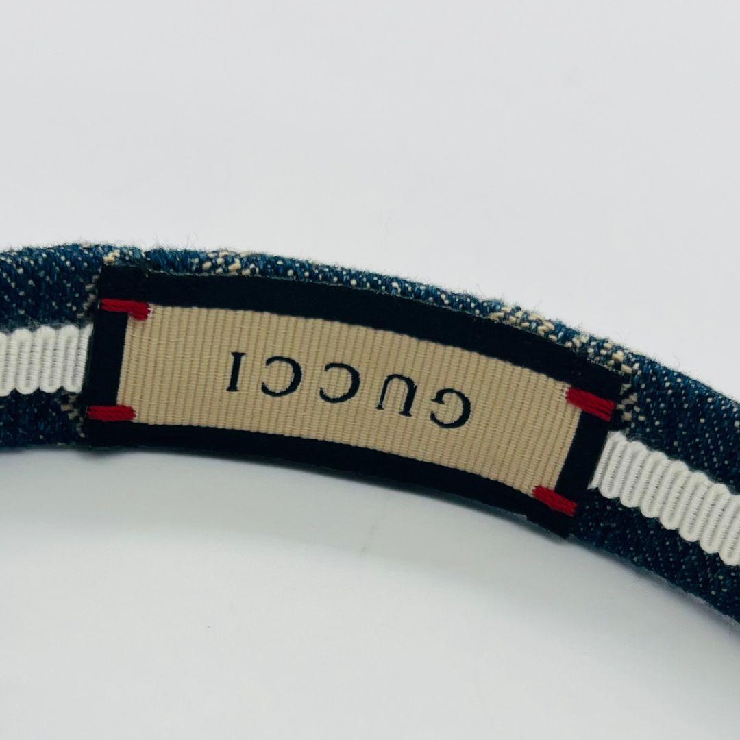 グッチ GGキャンバス　652835 カチューシャ ブルー系 デニム