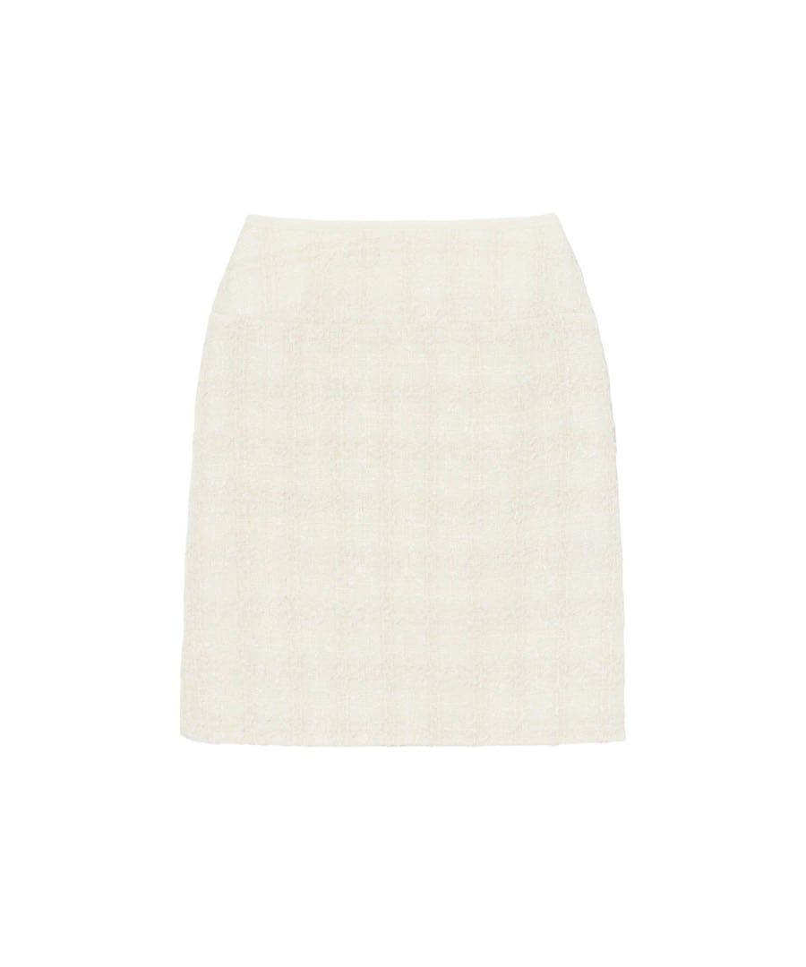 【新品未使用タグ付】ANAYIミックスヤーンツイードミニ スカート 38白