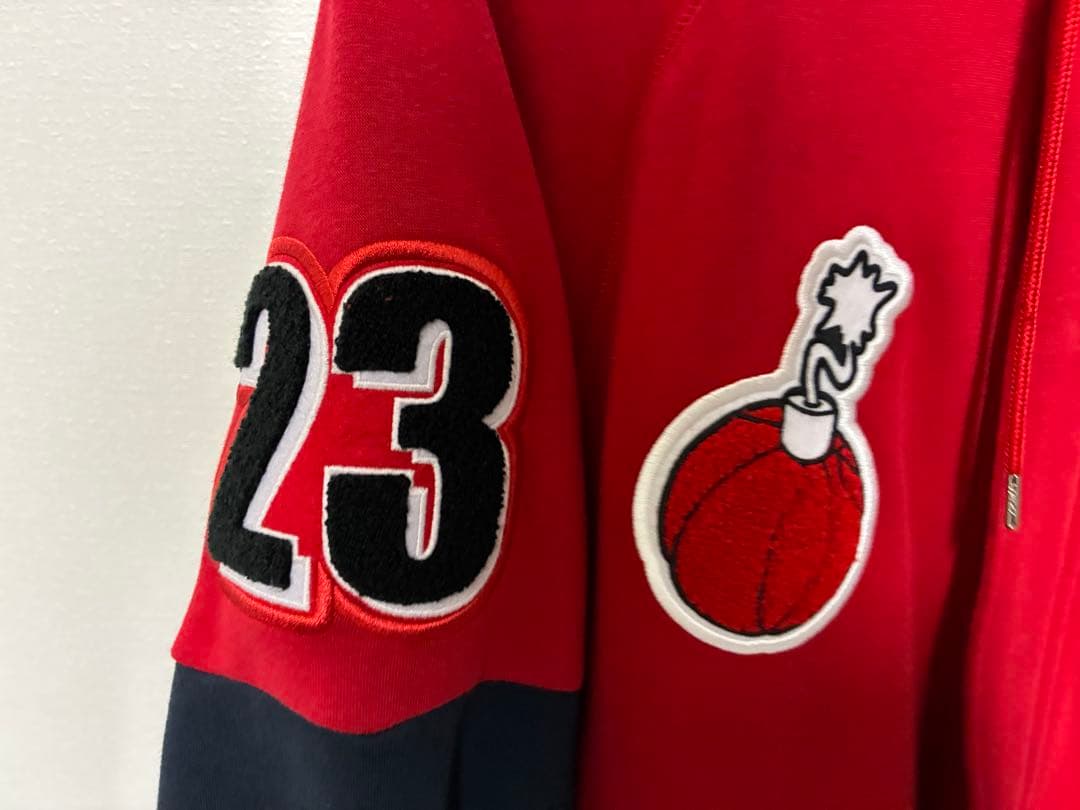 美品JORDANジョーダン メンズWBマービンバーシティ ボタンアップパーカーL