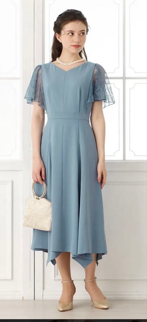 ⭐︎とまとさん専用⭐︎ aimerライトブルー Aライン パーティードレス