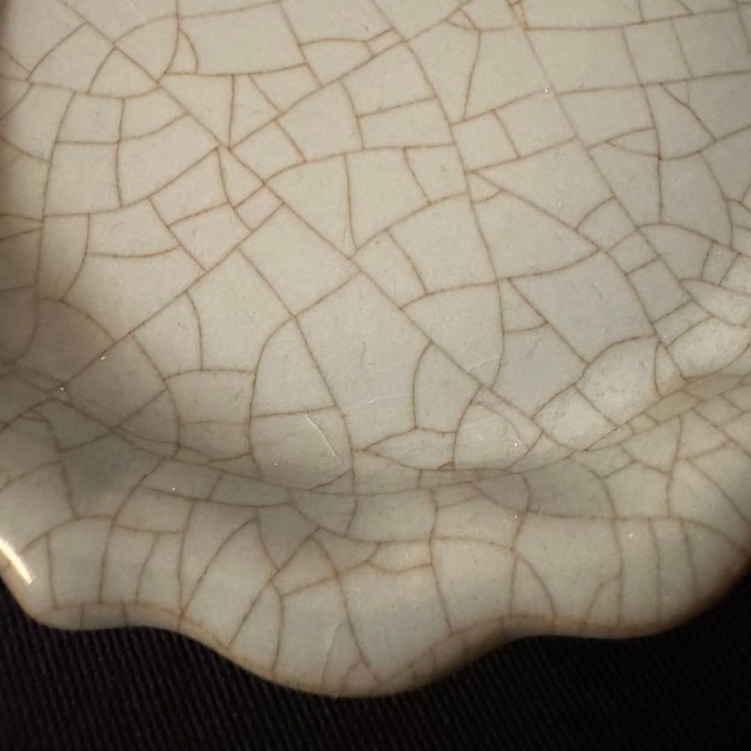 弓野窯　人間国宝　中島宏　青磁輪花　青磁　皿　2枚　中島ブルー