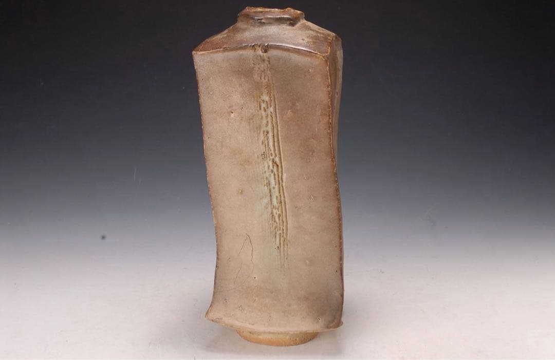 作家物 銀彩花器 / 陶器 陶芸 花瓶 花器 壺 角壺 作家 民藝 民芸 骨董