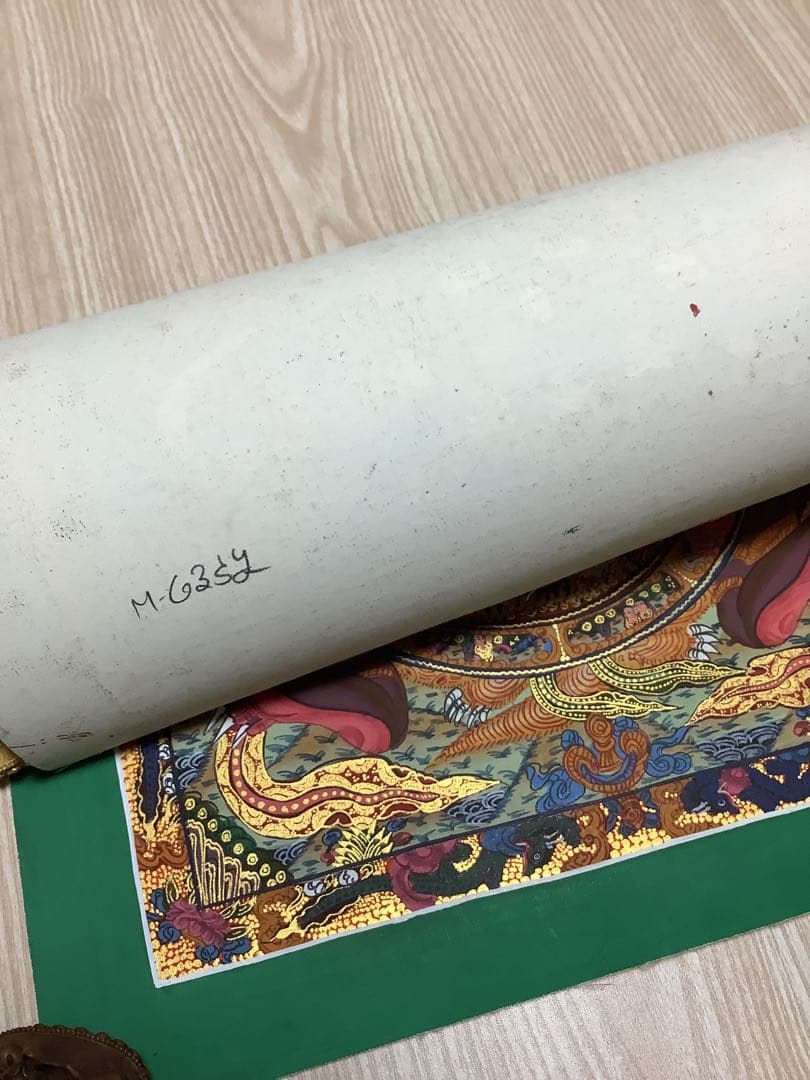 《 チベット密教　新品　1点物 》 六道輪廻　曼荼羅　手描き　仏教　密教　26