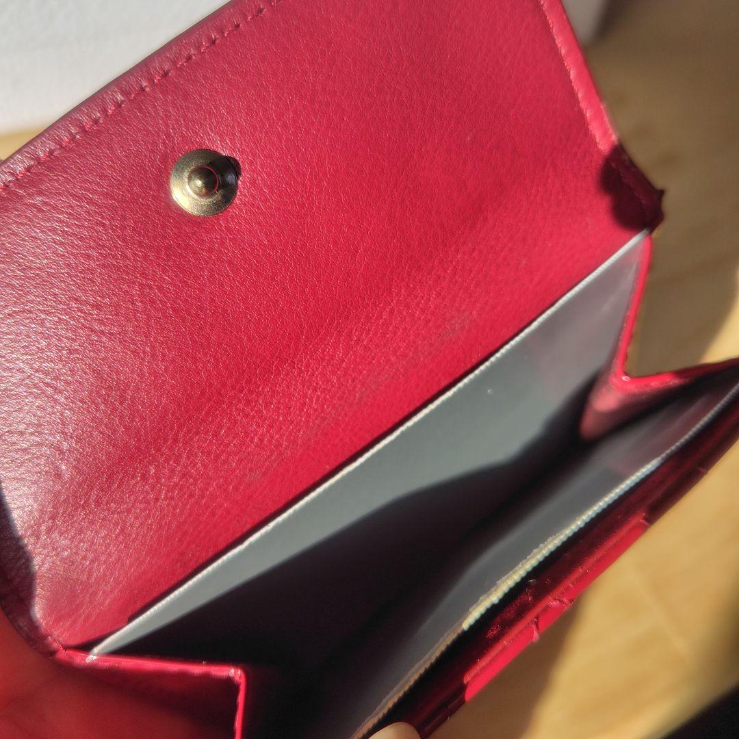 Dior 赤 エナメルレザー 三つ折り財布