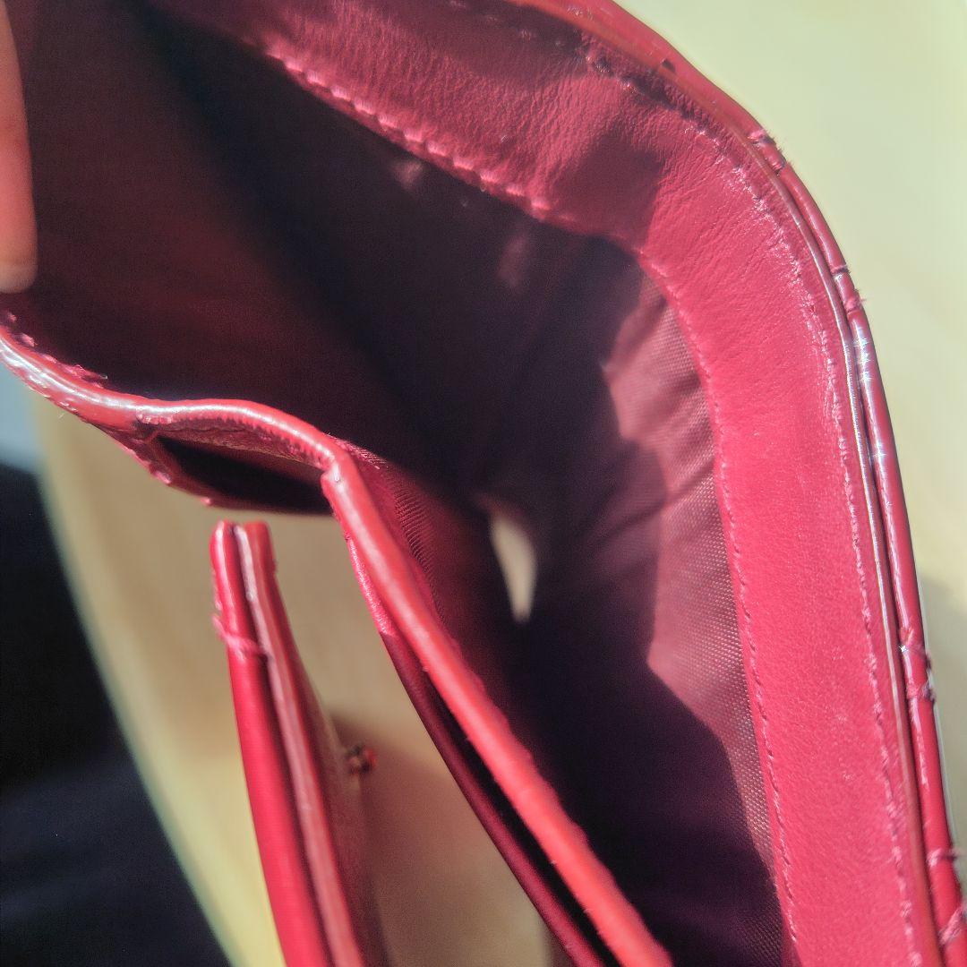 Dior 赤 エナメルレザー 三つ折り財布