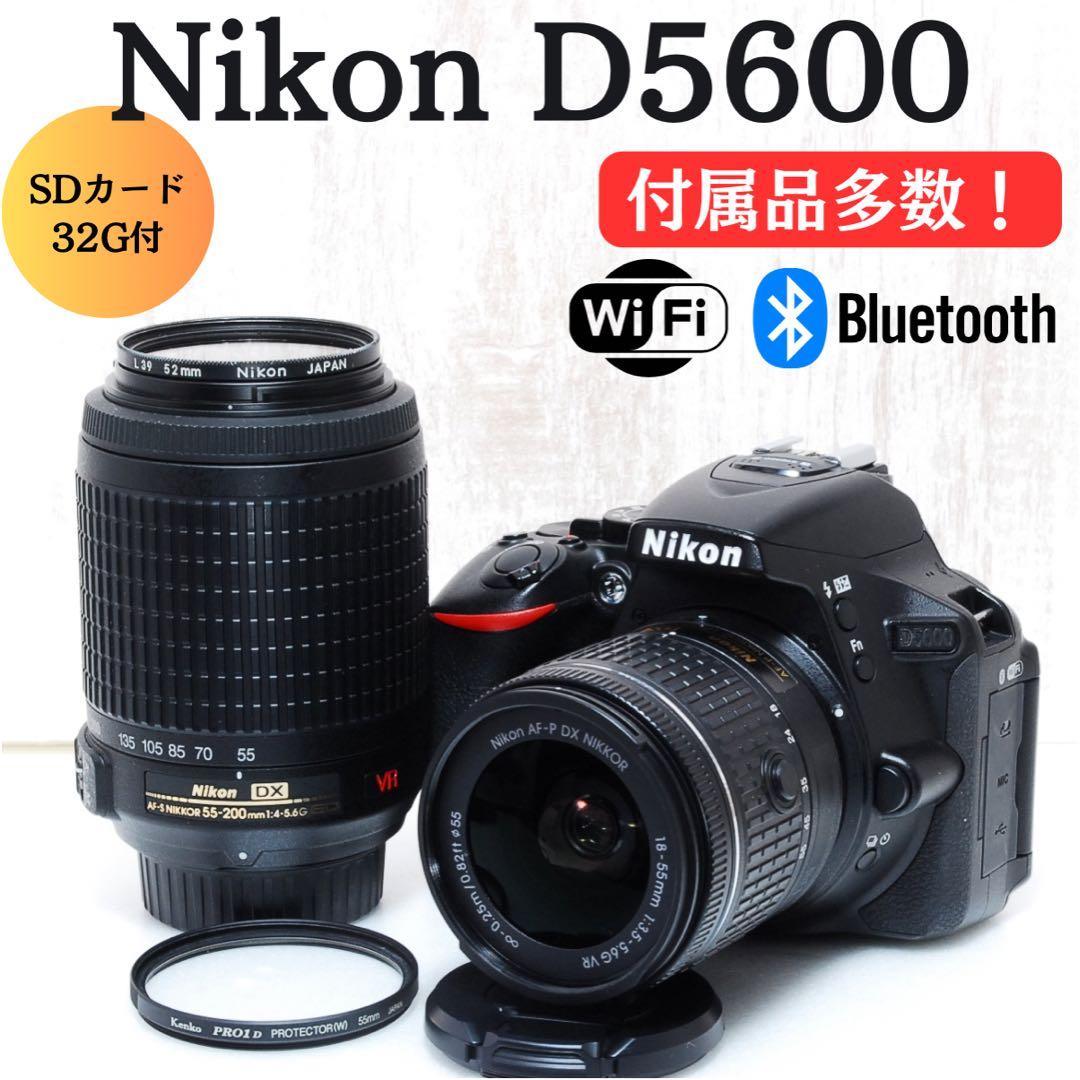 ❤️ ショット数僅か❤️Wi-Fi搭載機❤️ダブルレンズ❤️ Nikon D5600