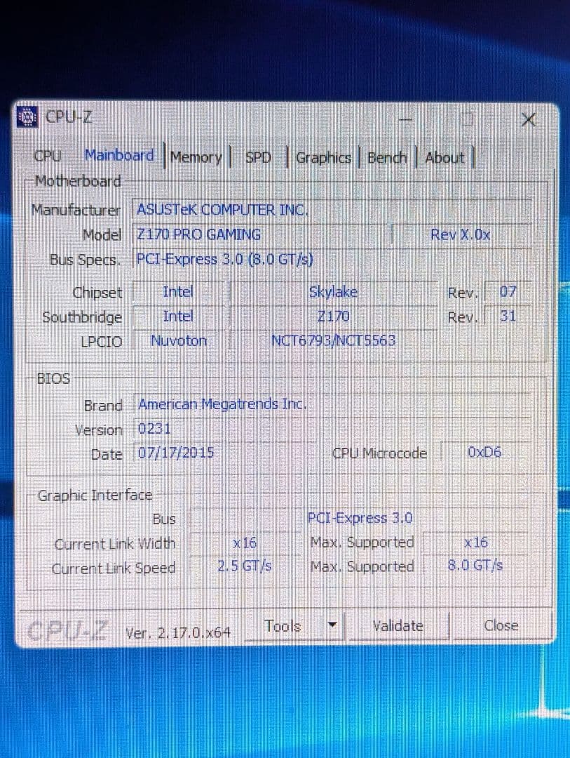 マザーボード ASUS Z170 PRO GAMING + Core i7 6700k