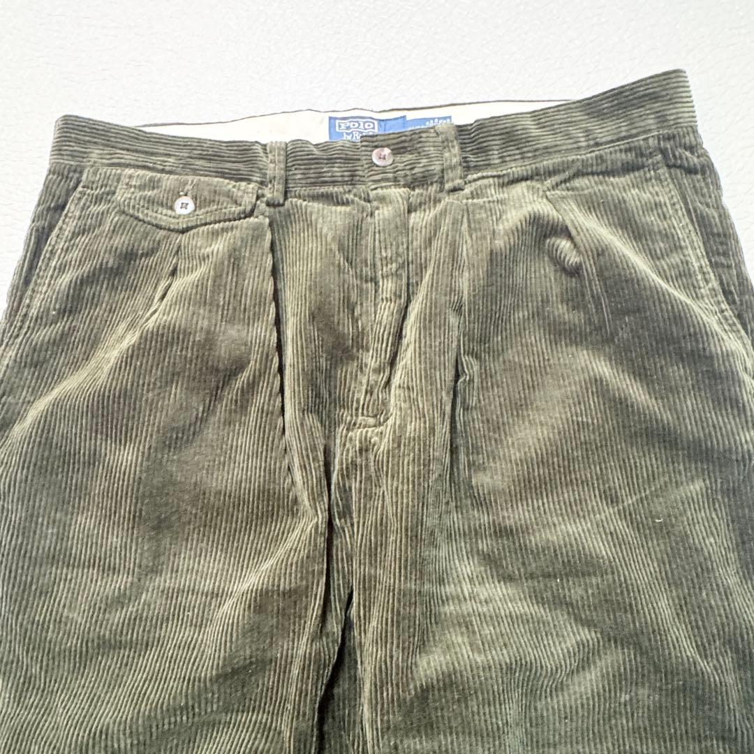 希少 ラルフローレン コーデュロイ ワークパンツ 34 ダークグリーン 太畝