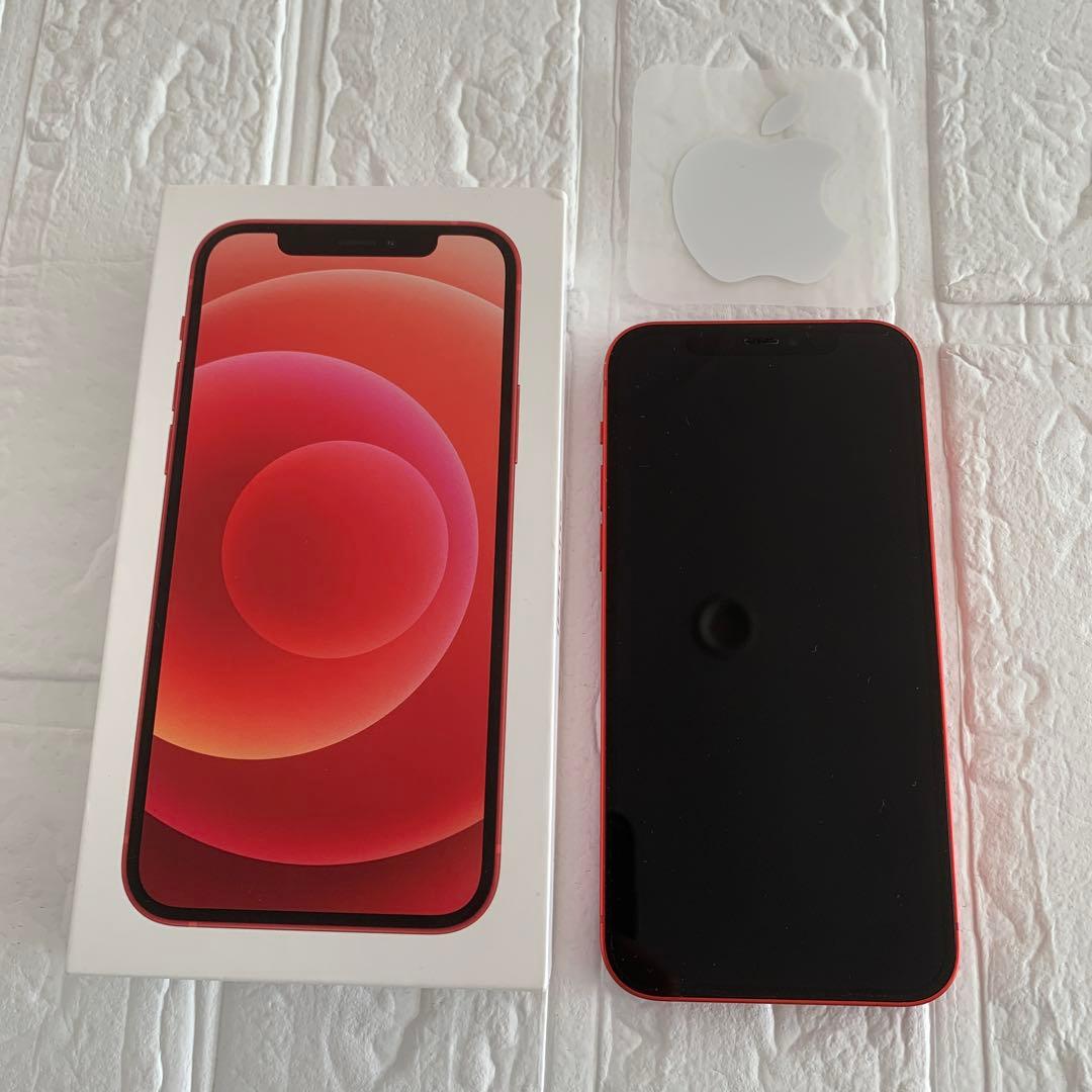❤️iPhone 12❤️64GB❤️RED❤️赤 スマホ 中古品 箱 ステッカー付き