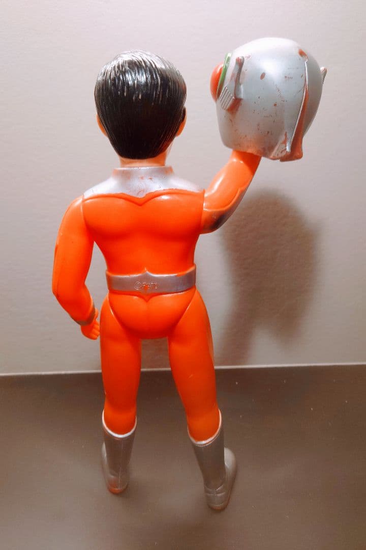 美品 当時物 旧バンダイ ファイヤーマン 面取れ マスク取れ スタンダードソフビ