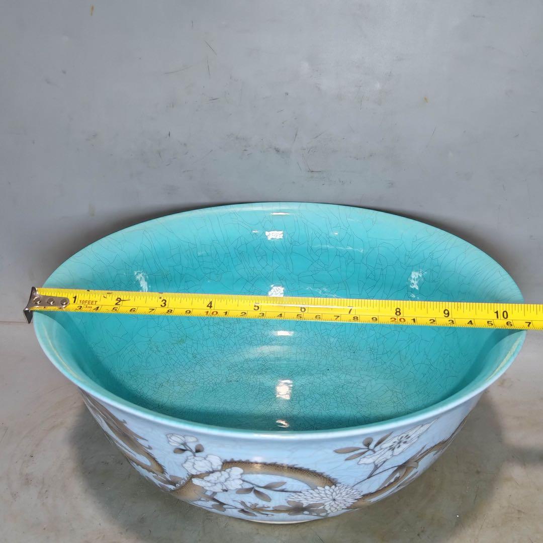 旧家蔵出　時代物　置物　清国時代　龍碗　青花瓷 お皿