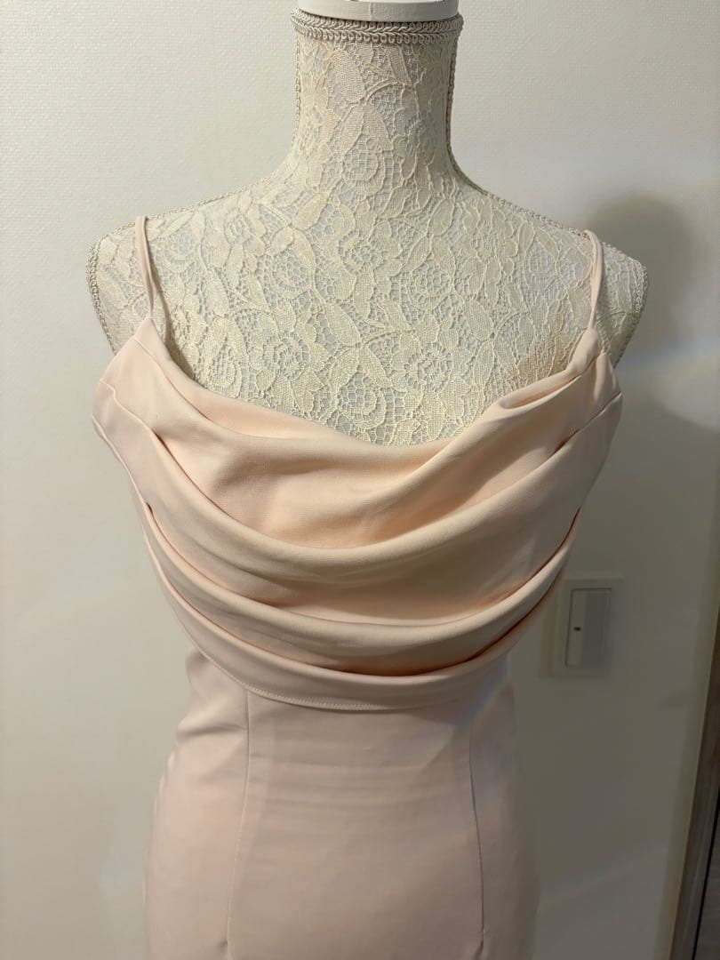 RANS ria バストドレープタイトドレス　ベージュ