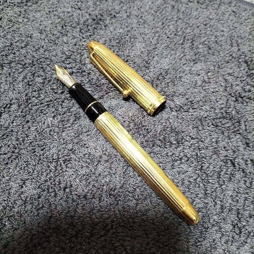 18Ｋ PILOT ゴールド ストライプ万年筆