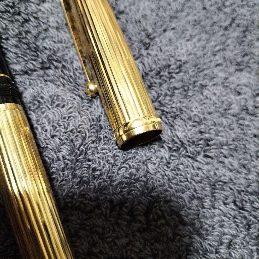18Ｋ PILOT ゴールド ストライプ万年筆