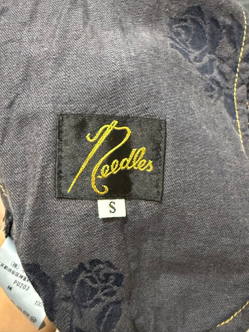 Needles ネイビー 花柄 ヒザデルパンツ