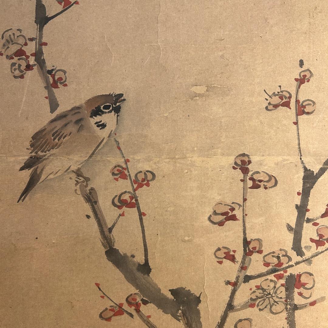 金子金陵 鶏図 掛軸 模写 Q-446