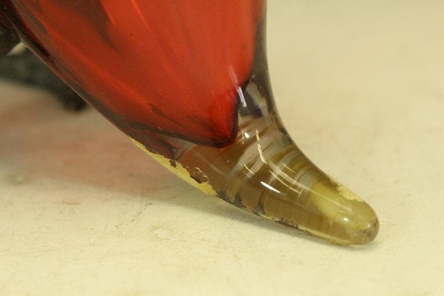 16世紀 フランス 赤ガラス 鷲 酒瓶高23.5cmアンティーク (RC975)