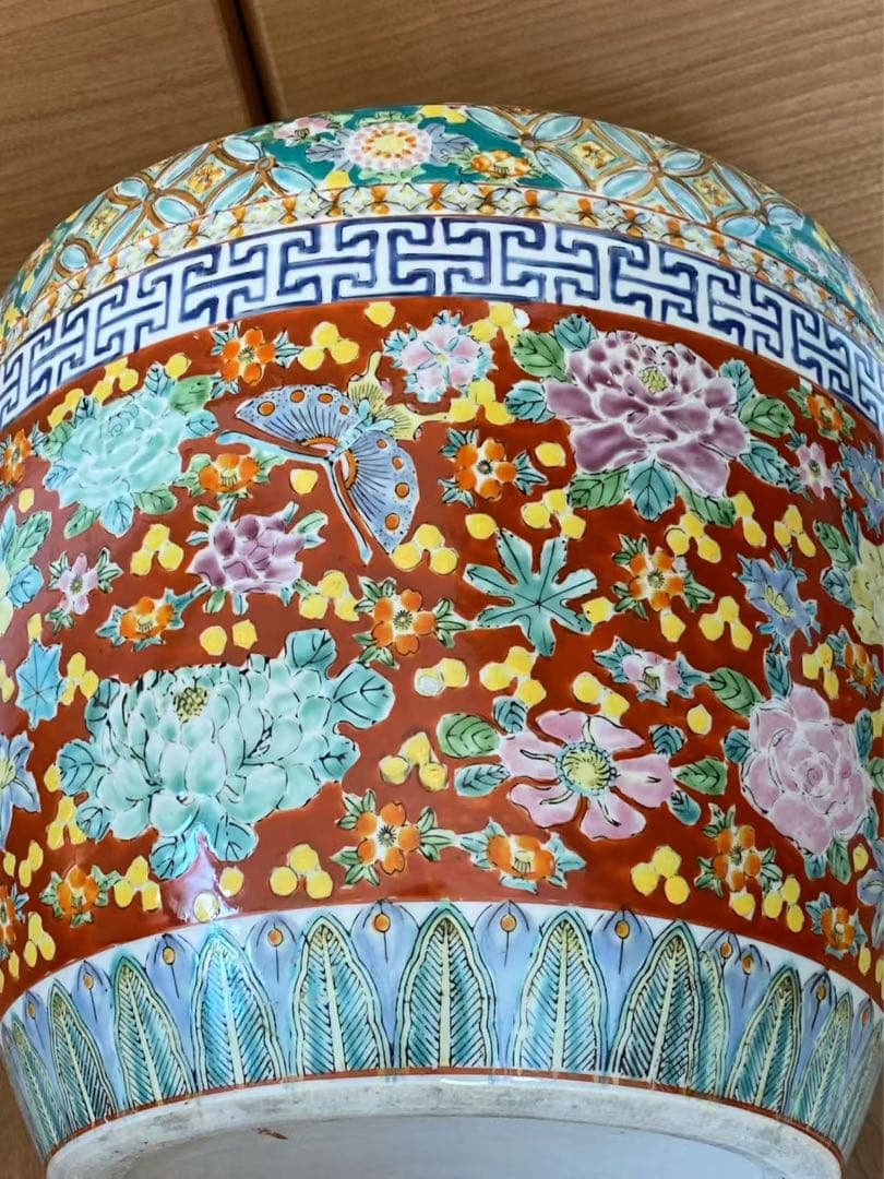 伊万里 十錦手 火鉢 古道具 陶器 水鉢 睡蓮鉢 時代物唐物