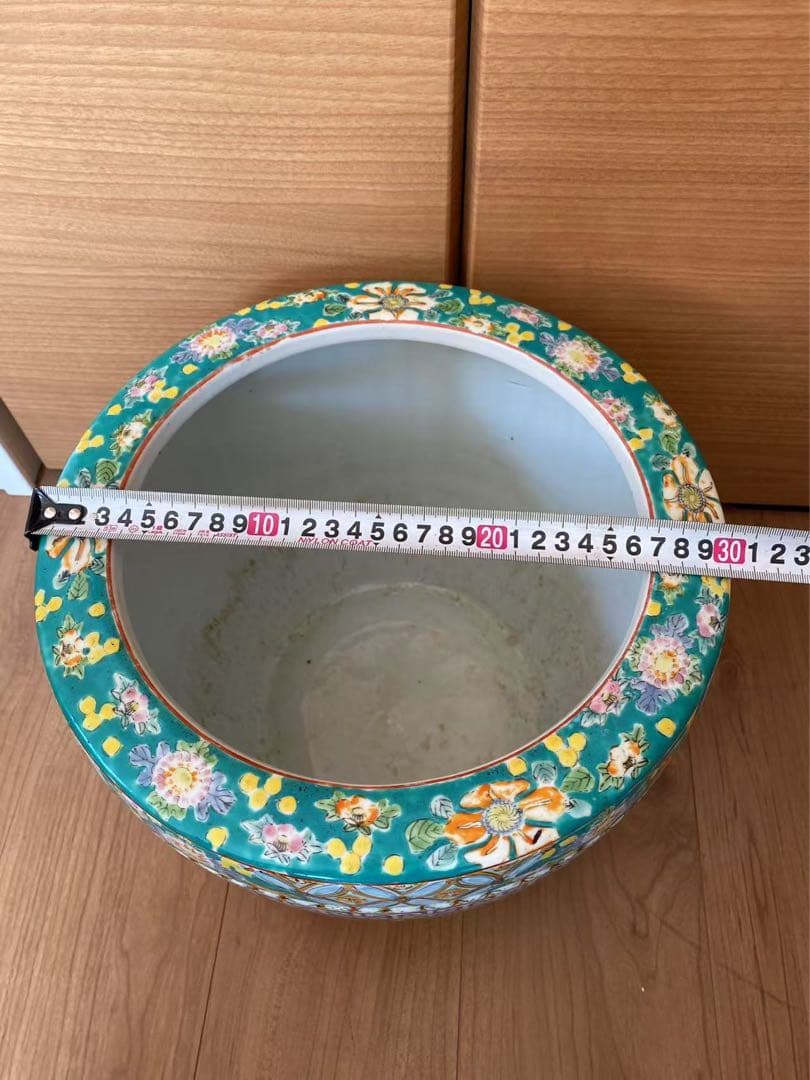 伊万里 十錦手 火鉢 古道具 陶器 水鉢 睡蓮鉢 時代物唐物