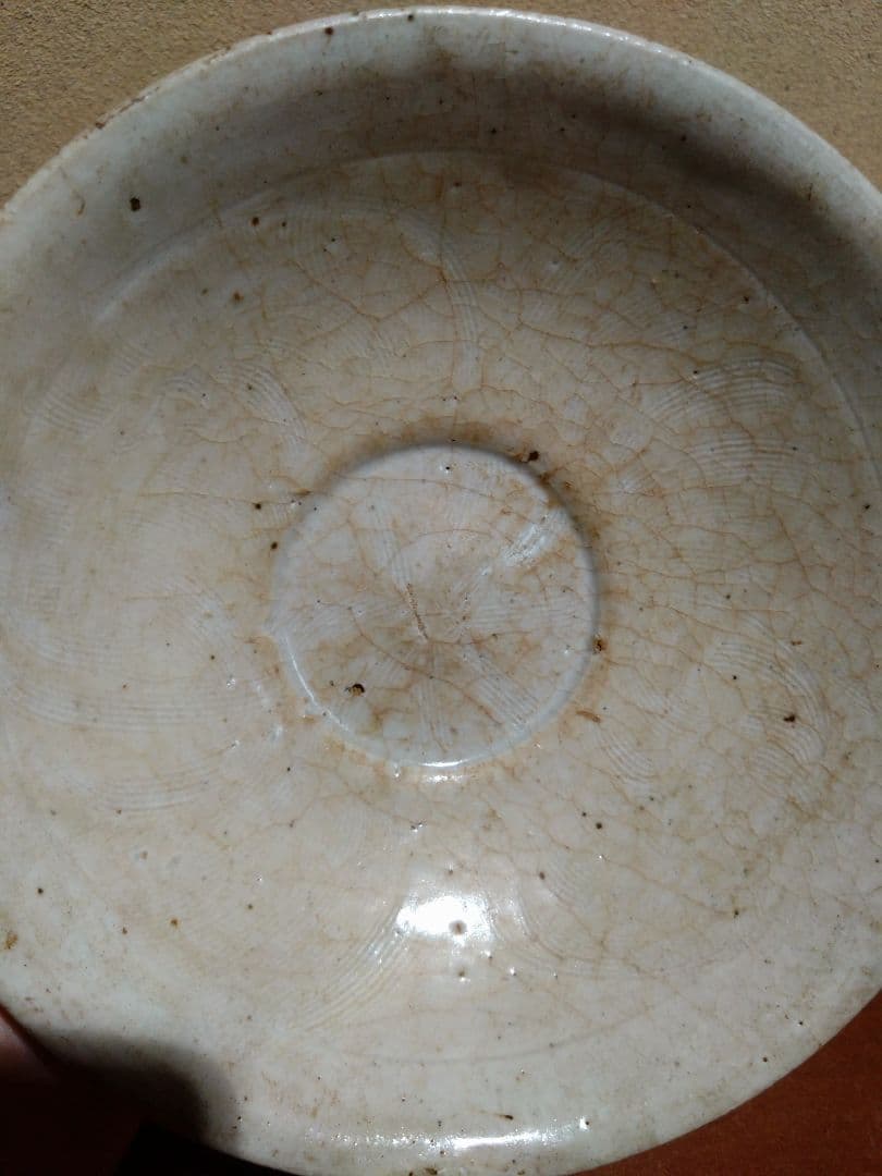 珠光青磁 平茶碗 米色青磁